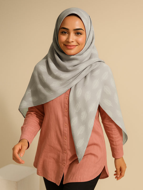 Leaf Me Alone Hijab - Ash Grey
